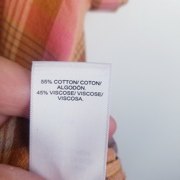 Lucky Brand Plaid Button Front Short Sleeve Top NWT - Picture 7 of 9